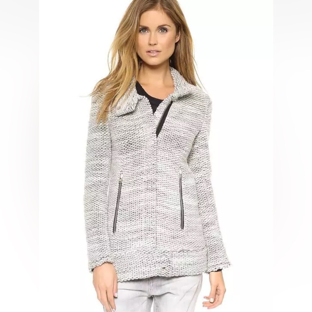 IRO Ajumaspe Wool/Alpaca Blend Boucle Zip Front Jacket IT 34
